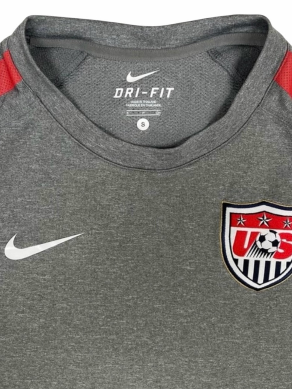 Vintage Nike USA Soccer Jersey Mens Small Grey USMNT World Cup Warmup Shirt